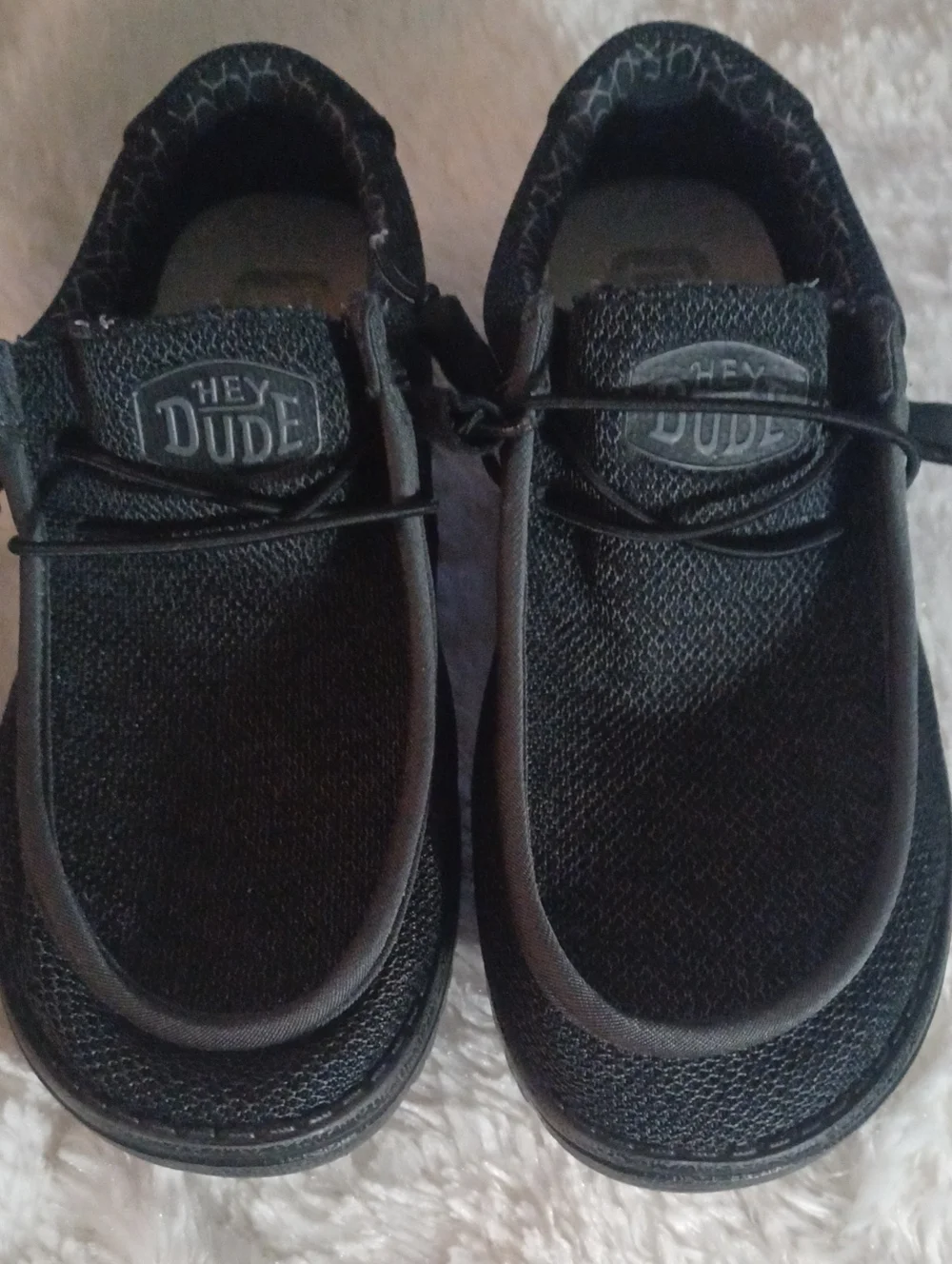 Men Hey Dudes Black Sz 10 Wally Sox